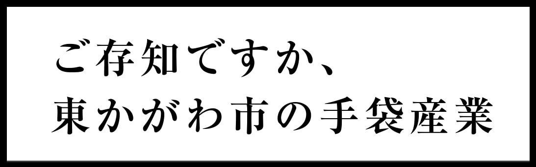 ご存じですか、東かがわ市の手袋産業